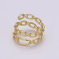 14k Gold Filled Chain Ring, Gold Stacking Ring Chain