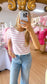 Pink Crop Top Stripped Sweater