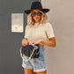 High Waist Folded Hem Denim Shorts
