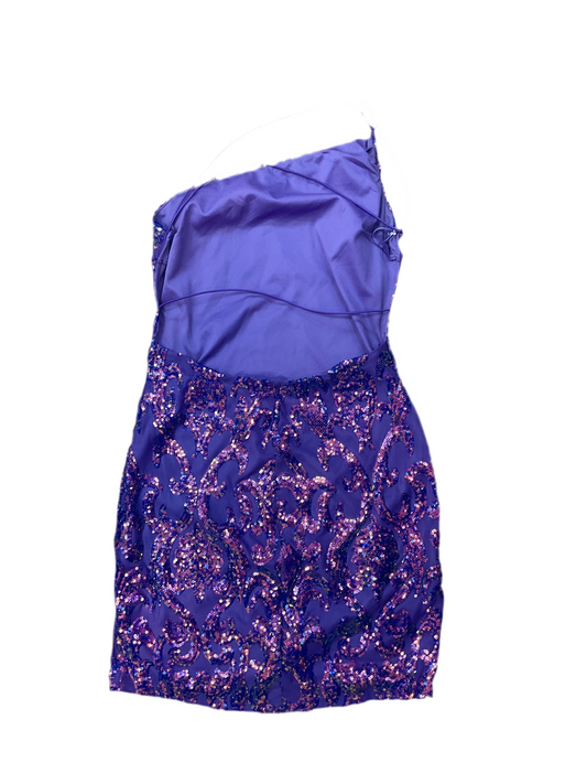 Lavender Sequin Embellished One Shoulder Formal Dress