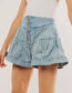 Ladies Solid Color Cotton Denim Shorts