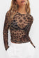 Leopard Sheer Mesh See Through Fitted Layering Top