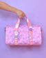 Floral Bow Quilted Large Barrel Duffle Bag