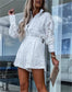 Cut out top lace shorts sets
