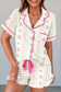Chic Floral Print Shirt & Shorts Set