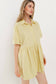 POPLIN BABYDOLL SHIRT DRESS - 3334 YELLOW
