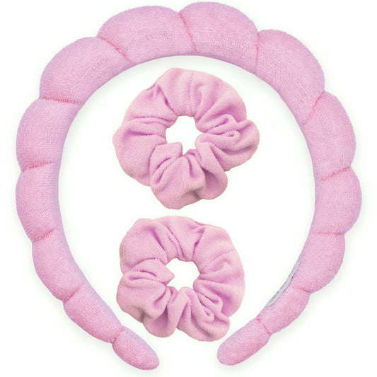 Youth Spa Headband - Skincare Headband & Scrunchie Wristband Set