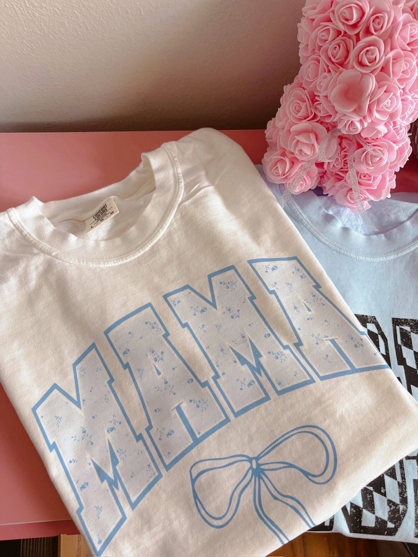 Blue Floral Mama Tee