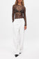 Leopard Sheer Mesh See Through Fitted Layering Top