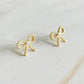 Shine Mini Bow Sterling Silver Earrings