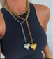 Chanstuttpearls Long Gold Heart Chain Necklace