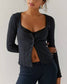 Stylish Long Sleeve Cardigan Shorts Loungewear Set