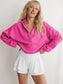 Solid Color Short Loose Hooded Sweatshirt