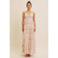 ROMANTIC FLORAL TIERED MAXI DRESS WITH RUCHED BUST
