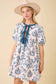 Vintage Horse Toile Print Denim Mini Dress
