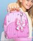 Quilted Cherry Printed Micro Mini Backpack with Charm
