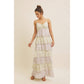 ROMANTIC FLORAL TIERED MAXI DRESS WITH RUCHED BUST