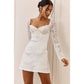 LACE SLEEVES TIE FEATURE MINI DRESS
