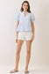 Printed Split Neck Peplum Puff Sleeve Top