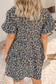 LDC Denim Leopard Printed Short Sleeve Flared Mini Dress