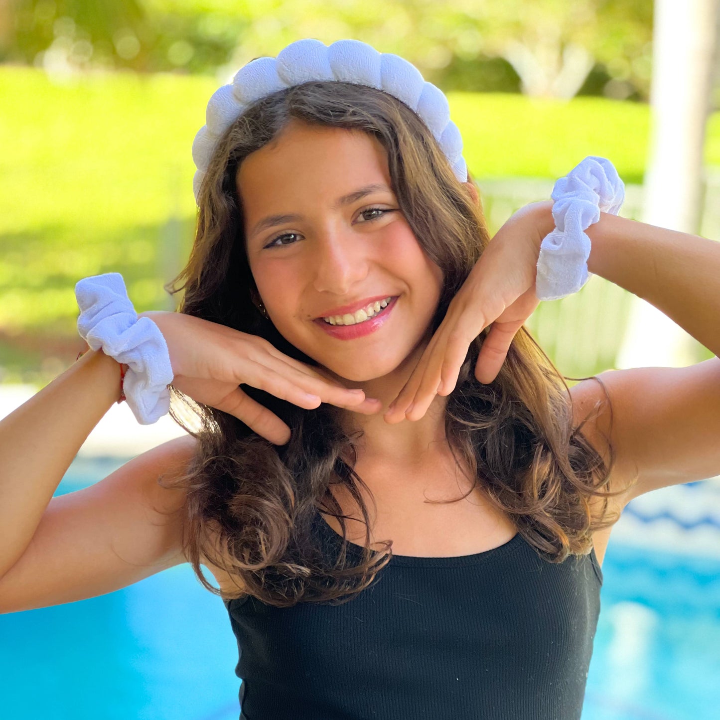 Youth Spa Headband - Skincare Headband & Scrunchie Wristband Set