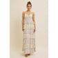 ROMANTIC FLORAL TIERED MAXI DRESS WITH RUCHED BUST