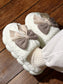 Contrast Bowknot Applique Plush Winter Slippers