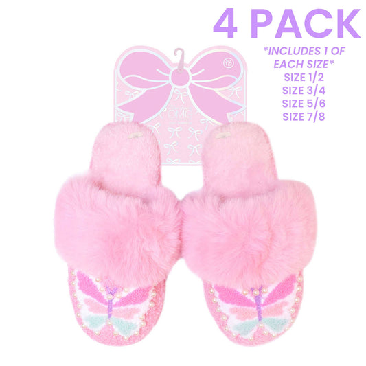 Pink Butterfly Slippers (4 PACK)