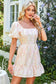 Floral Puff Sleeve Square Neck Knot Open Back Mini Dress