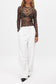 Leopard Sheer Mesh See Through Fitted Layering Top