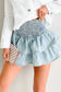 Denim Pleated Mini Skirt