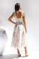 Women's V Neck Tie Strap Dress Flowy Dresses