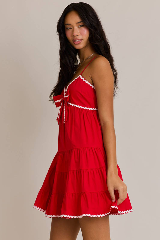 SLEEVELESS MINI DRESS WITH RIC RAC TRIM