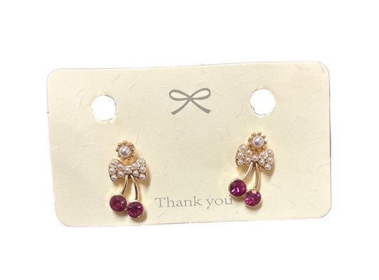 Pearl Cherry Earring Set