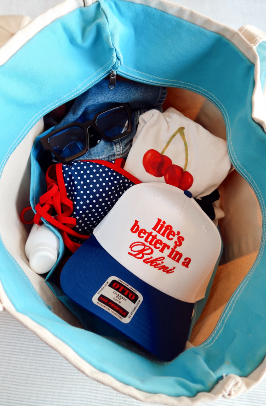 Life's Better In A Bikini Royal/White Hat 