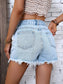 High-Waisted Distressed Denim Shorts