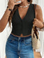 Textured waistcoat Buttoned tank top
