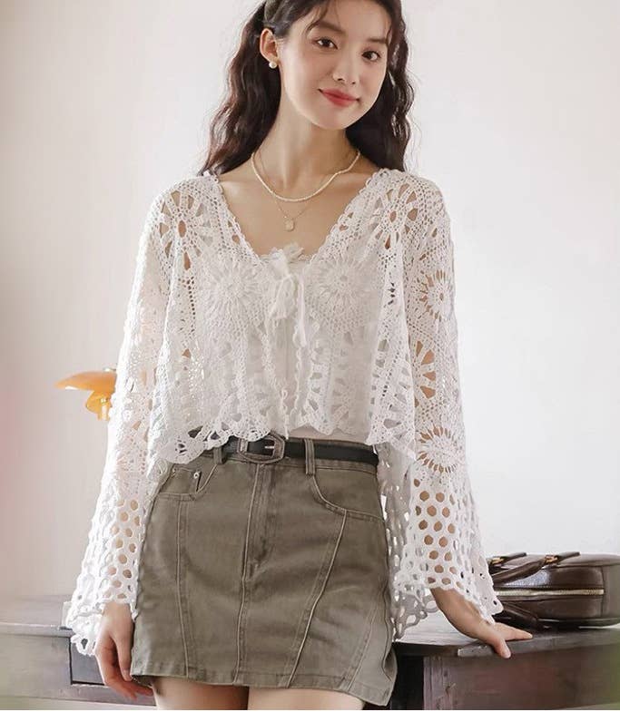 Bohemian Crochet Knit Cover-Up