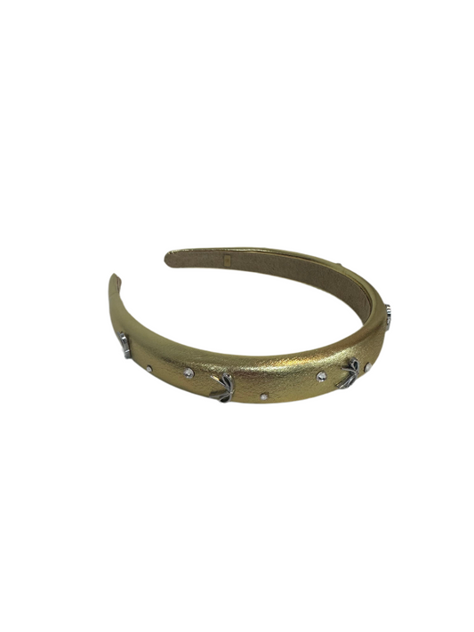Metallic crystalized headband with small bows