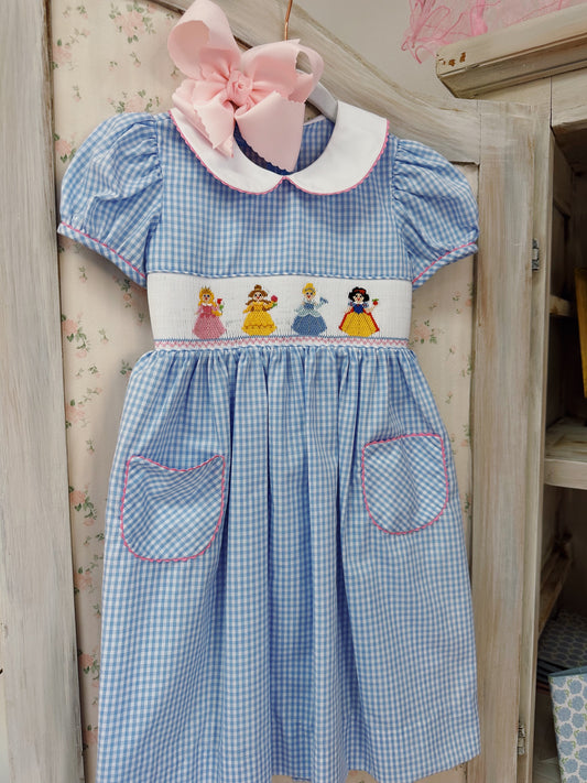 Blue Gingham Princess Dress