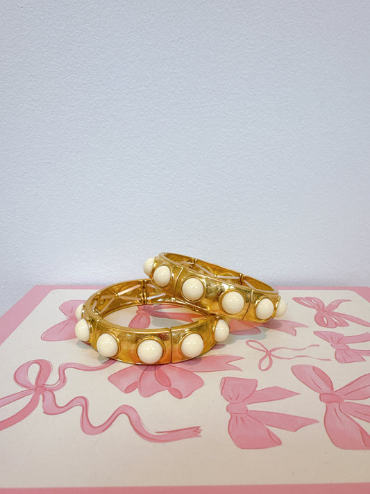 Gold and White Statement Bracelet