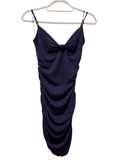 Purple Sparkle Spaghetti Strap Mini Dress