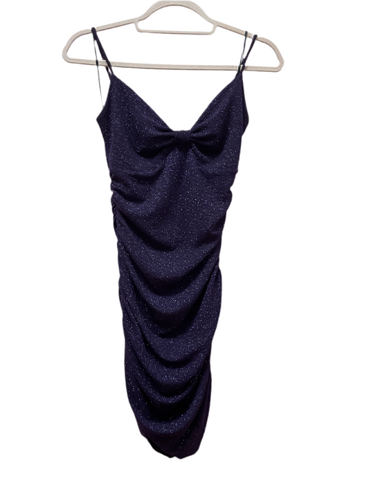 Purple Sparkle Spaghetti Strap Mini Dress