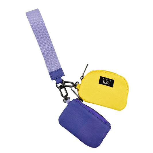 DP-8162 Purple/Yellow Lulu Mac Double Pouch Wristlets