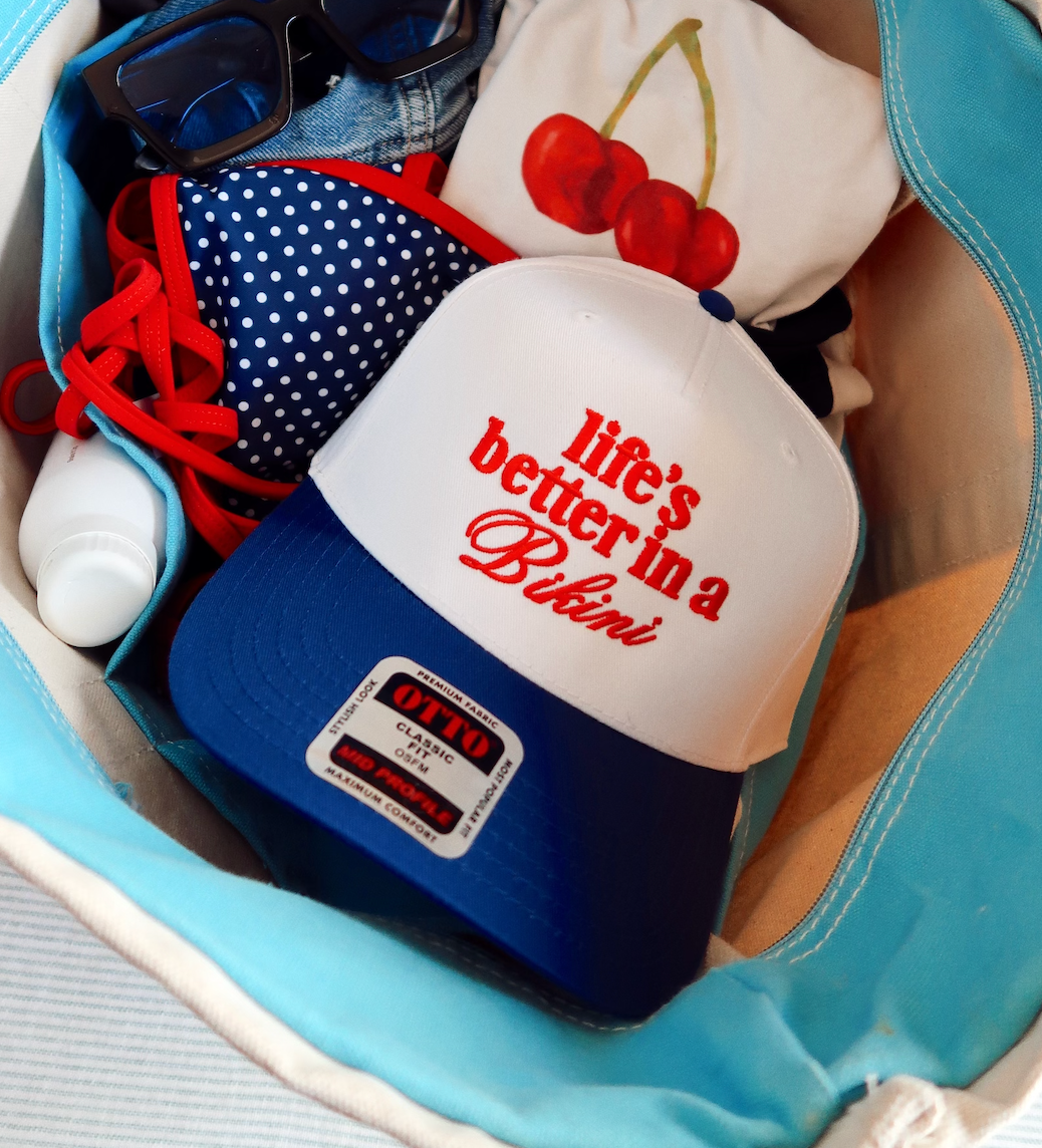 Life's Better In A Bikini Royal/White Hat 