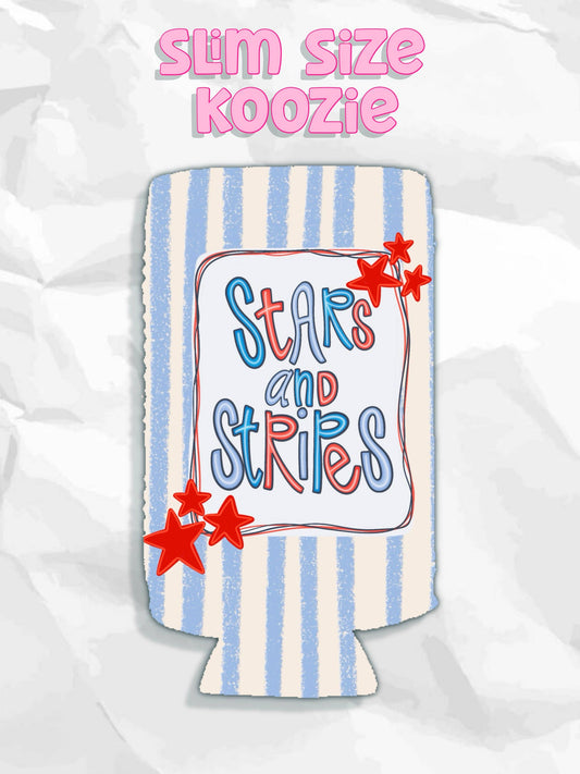 Stars and Stripes patriotic koozie for the 4th of July