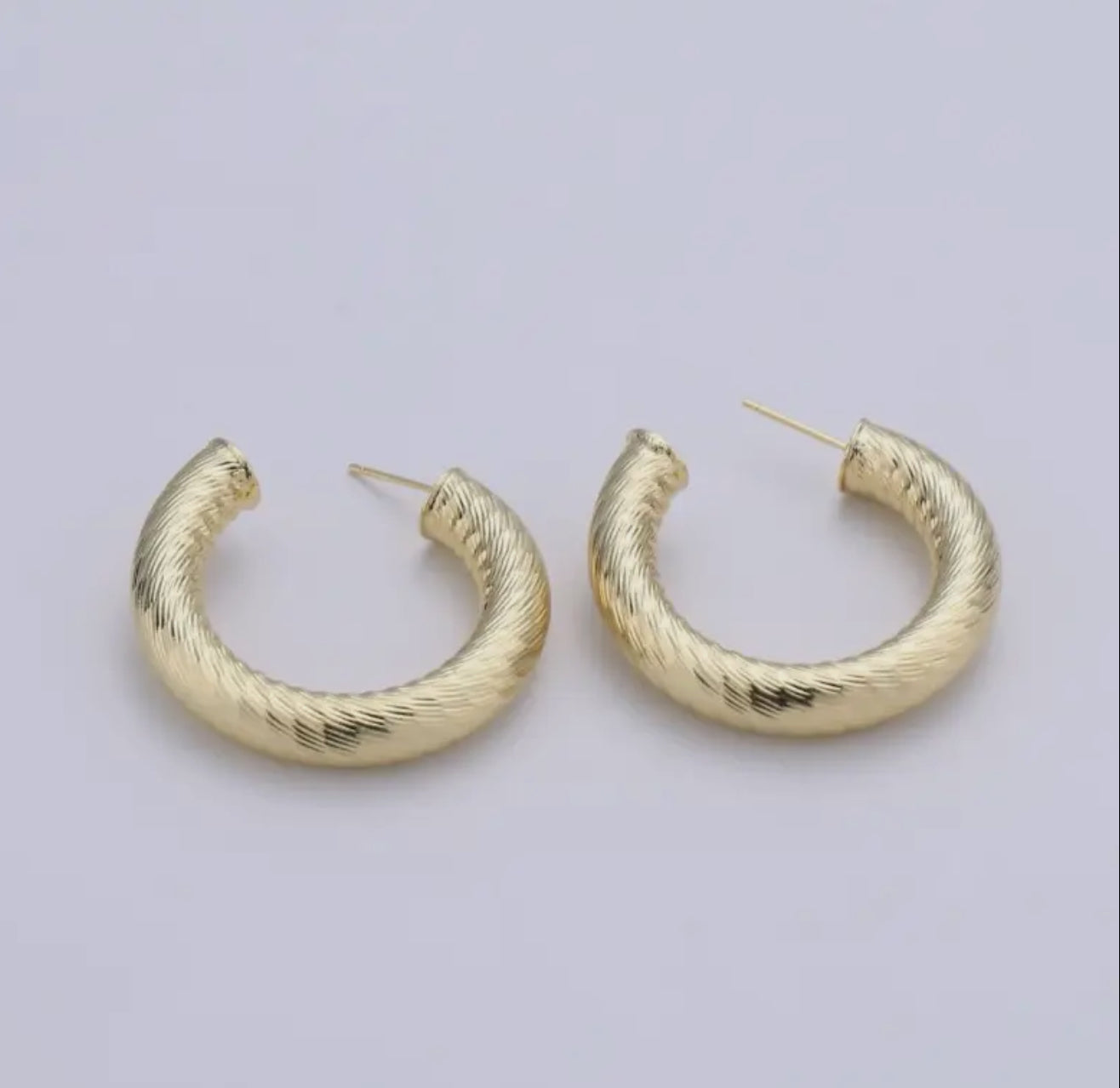 Simple Medium Thick 14k Gold Filled Hoops Earring 30mm+