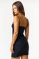 RHINESTONE BOW SLEEVELESS BODYCON DRESS