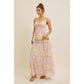ROMANTIC FLORAL TIERED MAXI DRESS WITH RUCHED BUST