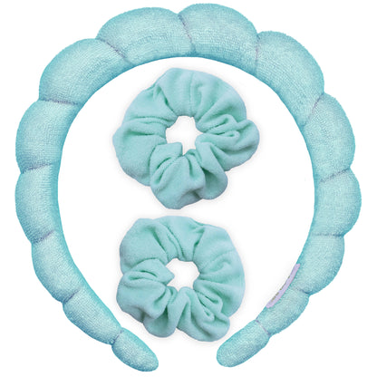Youth Spa Headband - Skincare Headband & Scrunchie Wristband Set